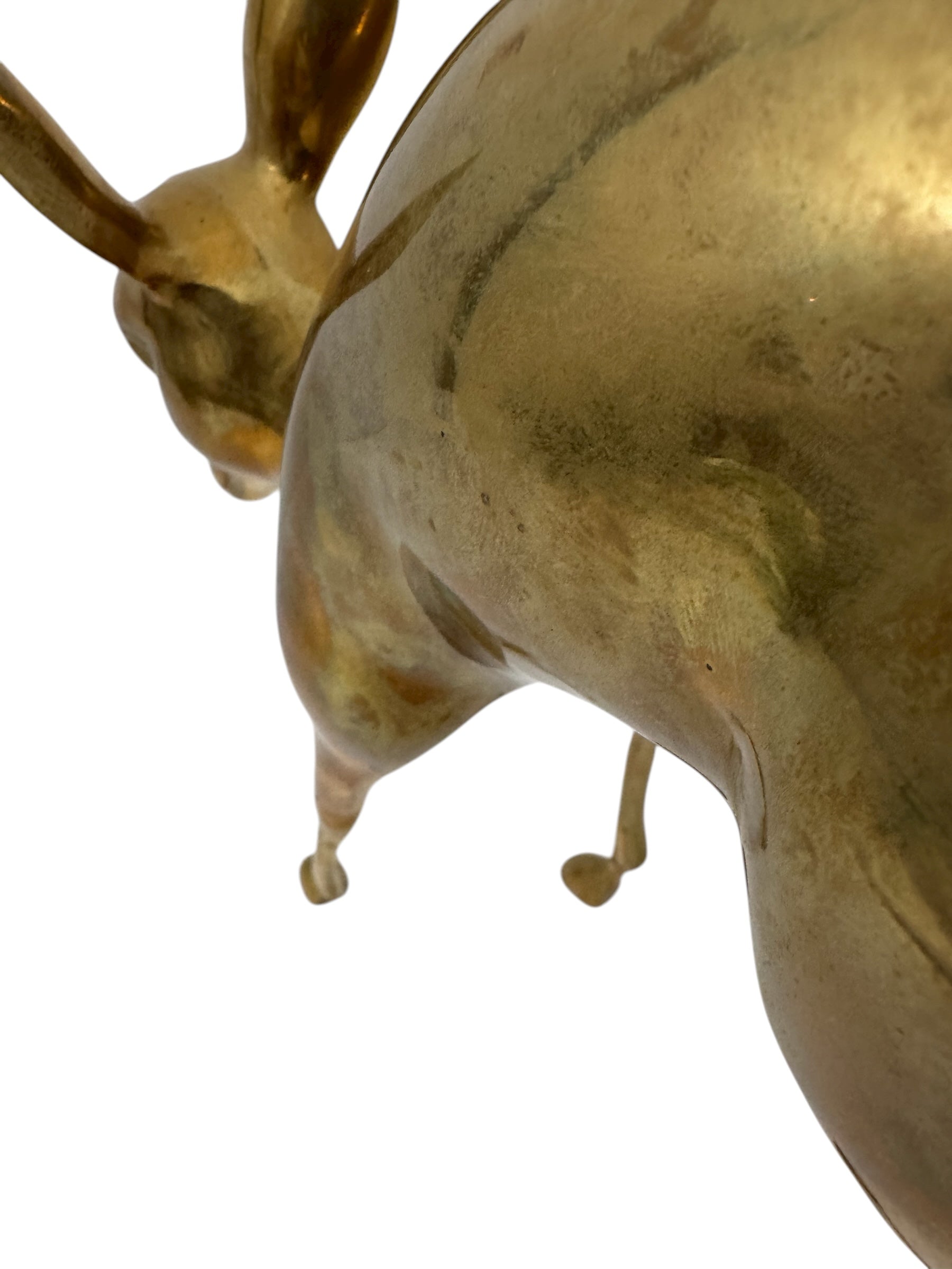 Vintage Mid-Century Modern Brass Fawn Sculpture – Graceful Grazing Deer | Hollywood Regency Animal Figurine |12.75 Inches tall