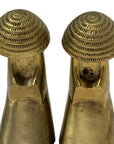 Vintage Brass Abstract Figures with Braided Detail – Pair