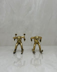 Vintage Bronze Skiing Frog Brothers