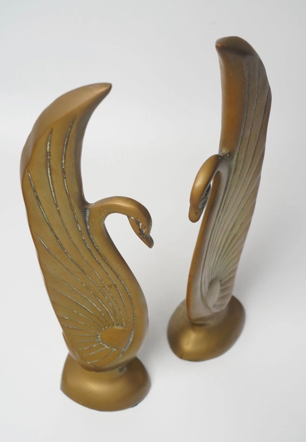 Vintage Brass Swans-A Pair