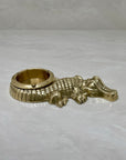 Vintage Brass Alligator Ashtray/Candleholder/Ring Dish