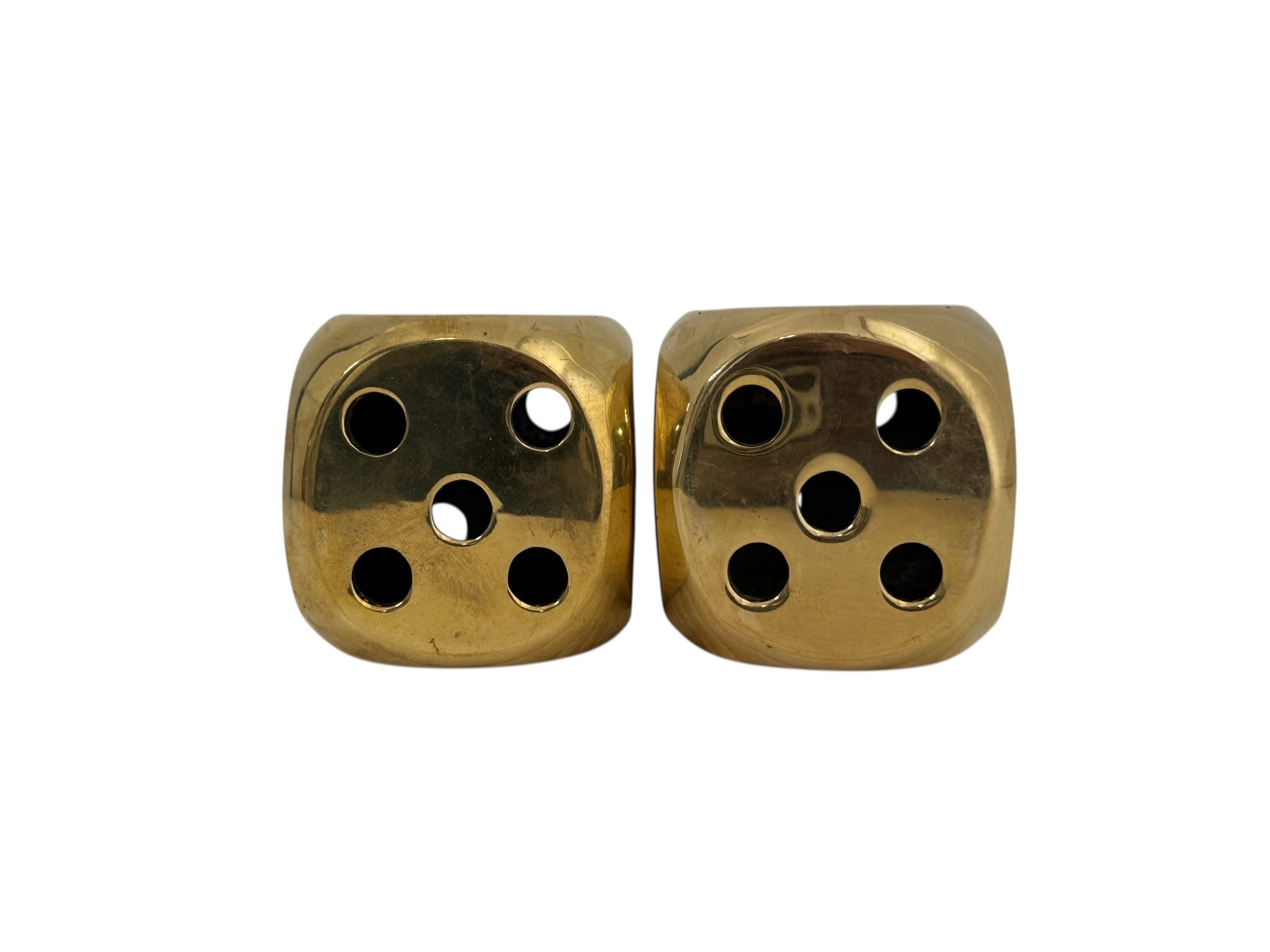 Vintage Brass Dice-A Pair