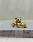 Cute Small Vintage Brass Sleeping Bulldog Puppies-A Collectible