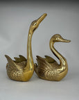 Vintage Brass Swan Planters-Pair