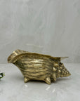 Vintage Nautical Brass Shell Planter