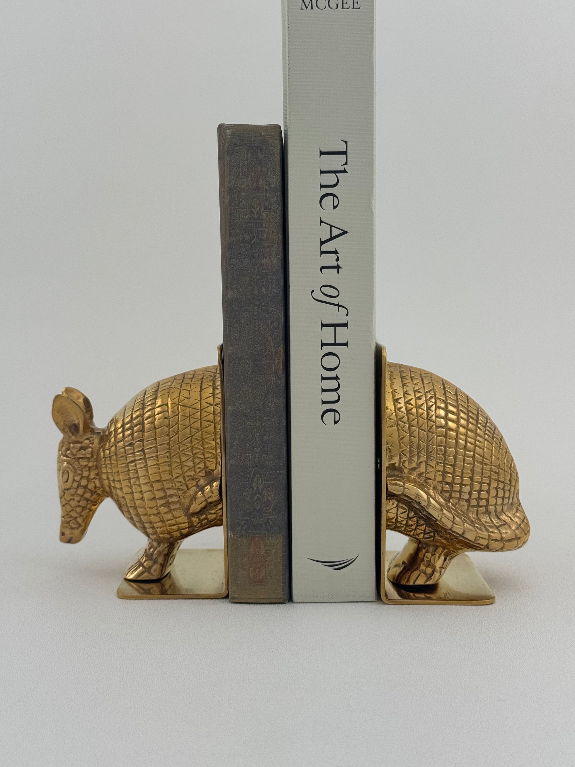 Vintage Brass Armadillo Bookends-A Pair