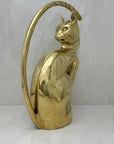 Vintage Brass Stylized Long Tailed Cat-MCM By Dolbi Cashier