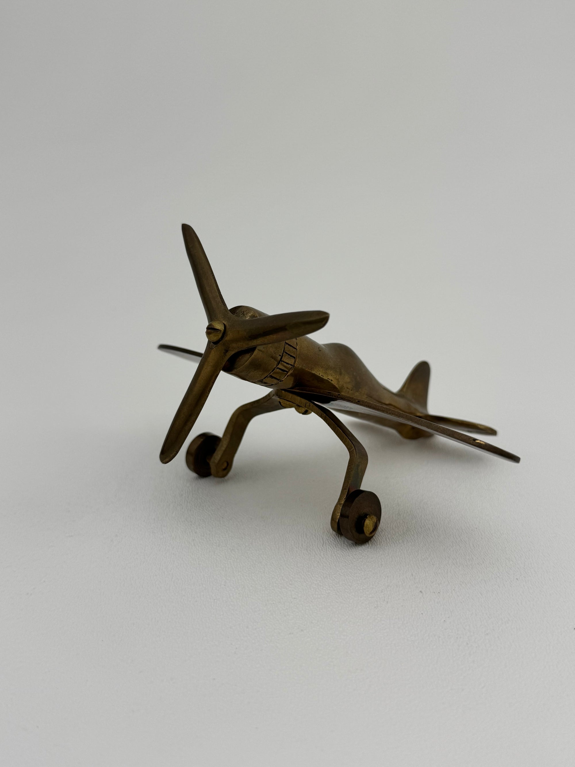 Small Vintage Brass Airplane