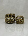 Vintage Brass Brutalist Style Candleholders-A Pair