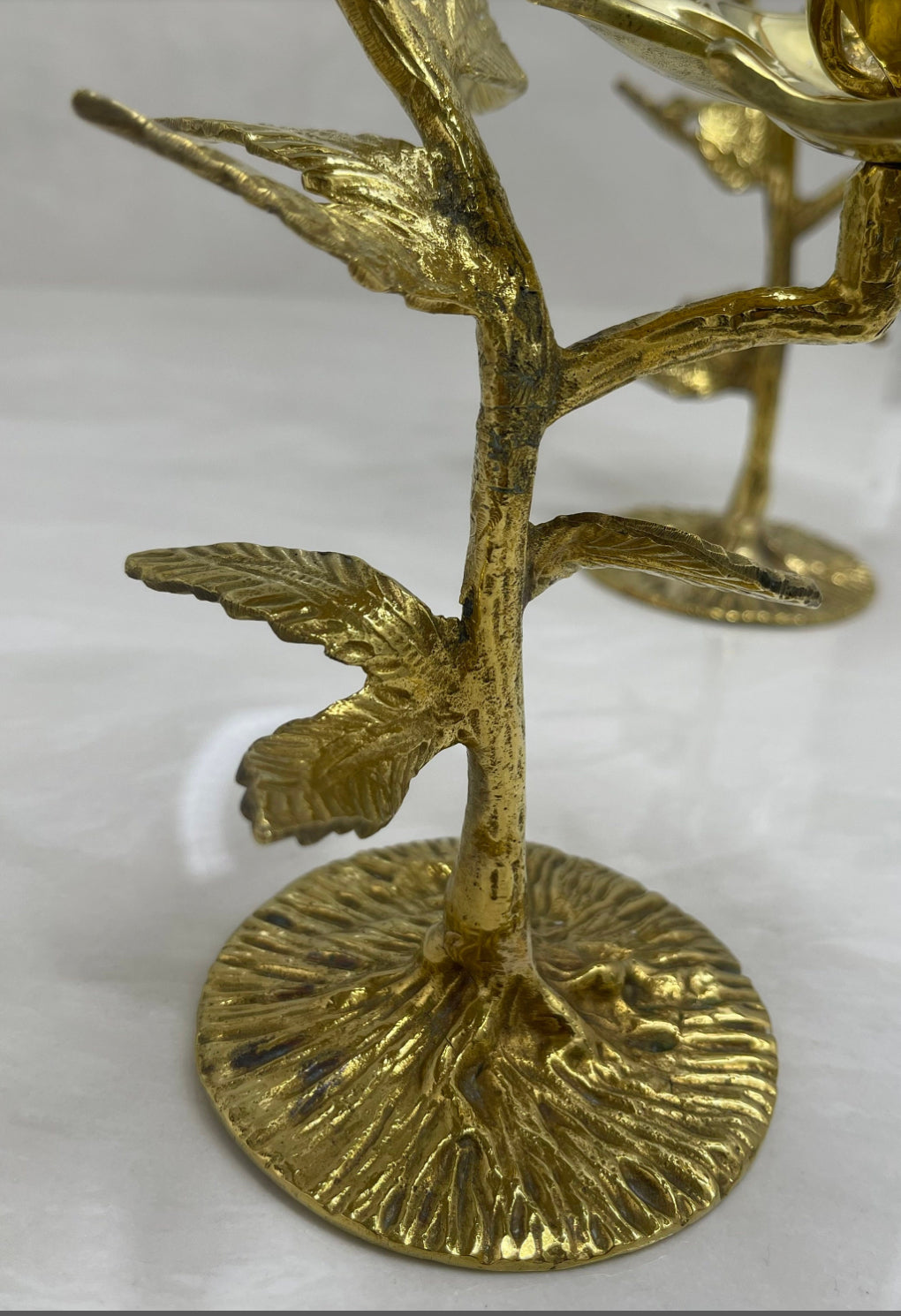 Vintage Brass Hummingbird Candleholders-A Pair