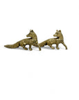 Vintage Brass Foxes- A Pair