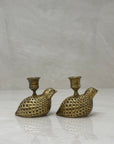 Vintage Brass Pheasant Candlestick Holders-A Pair