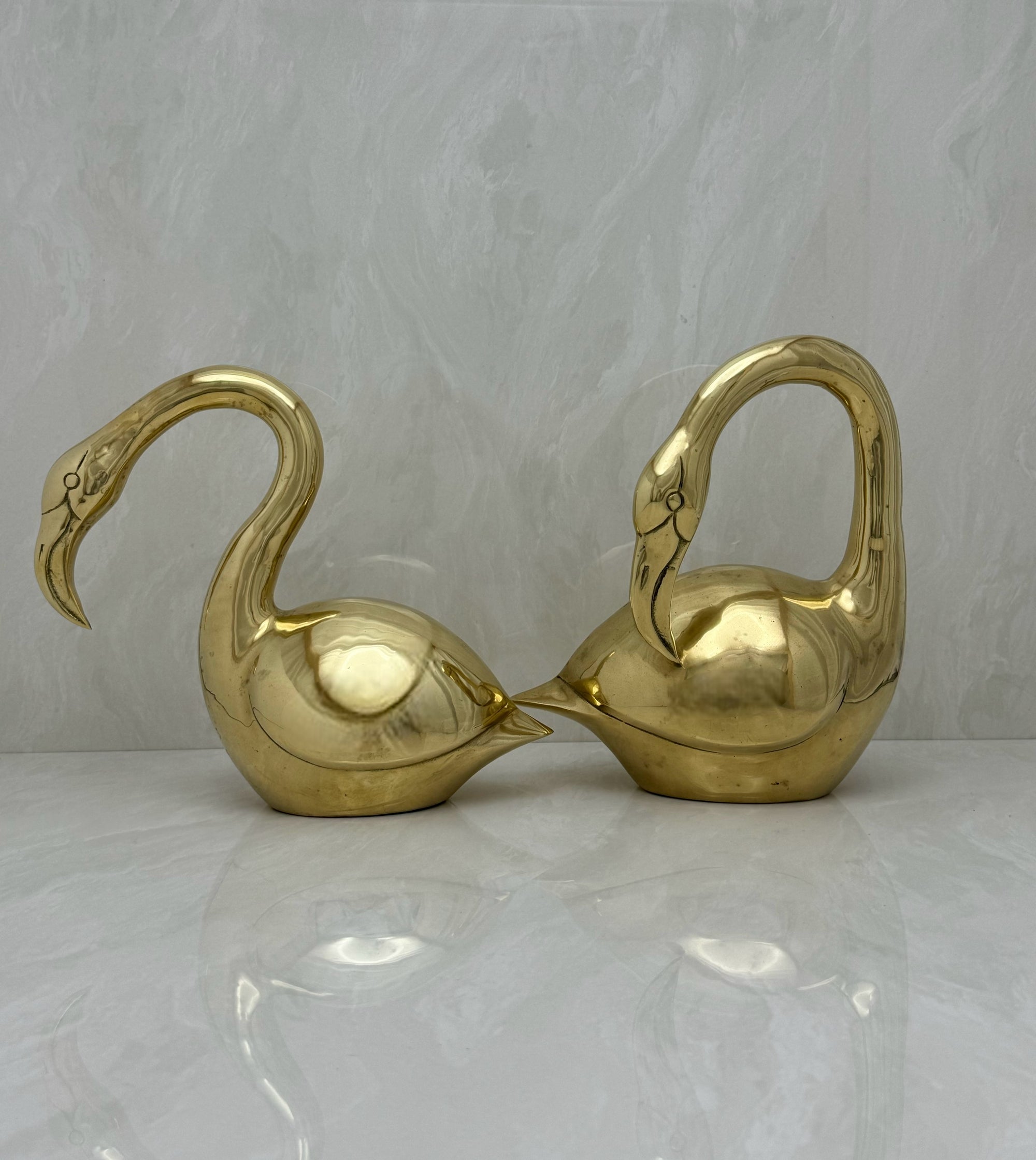 Vintage Brass Flamingos-A Pair