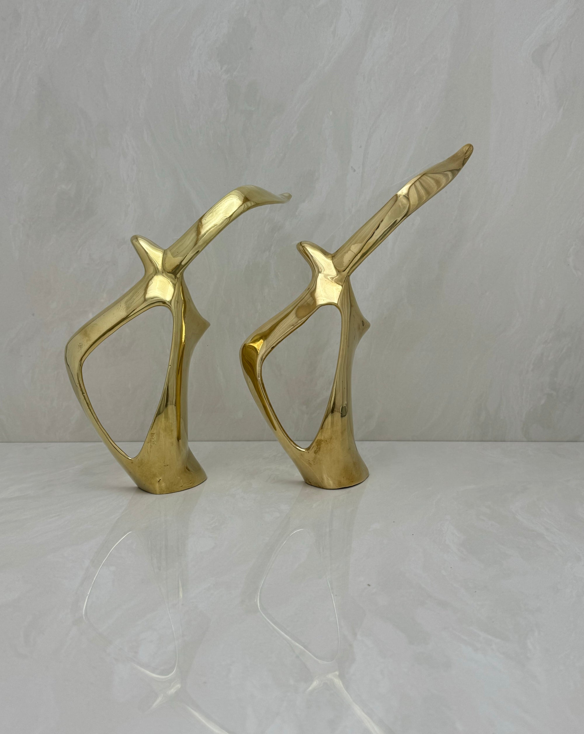 Vintage Brass Soaring Birds-A Pair