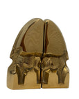 Mid-Century Modern Brass Gazelle Sculptures – Abstract Antelope Bookends