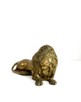 Vintage Brass Lion Sculpture