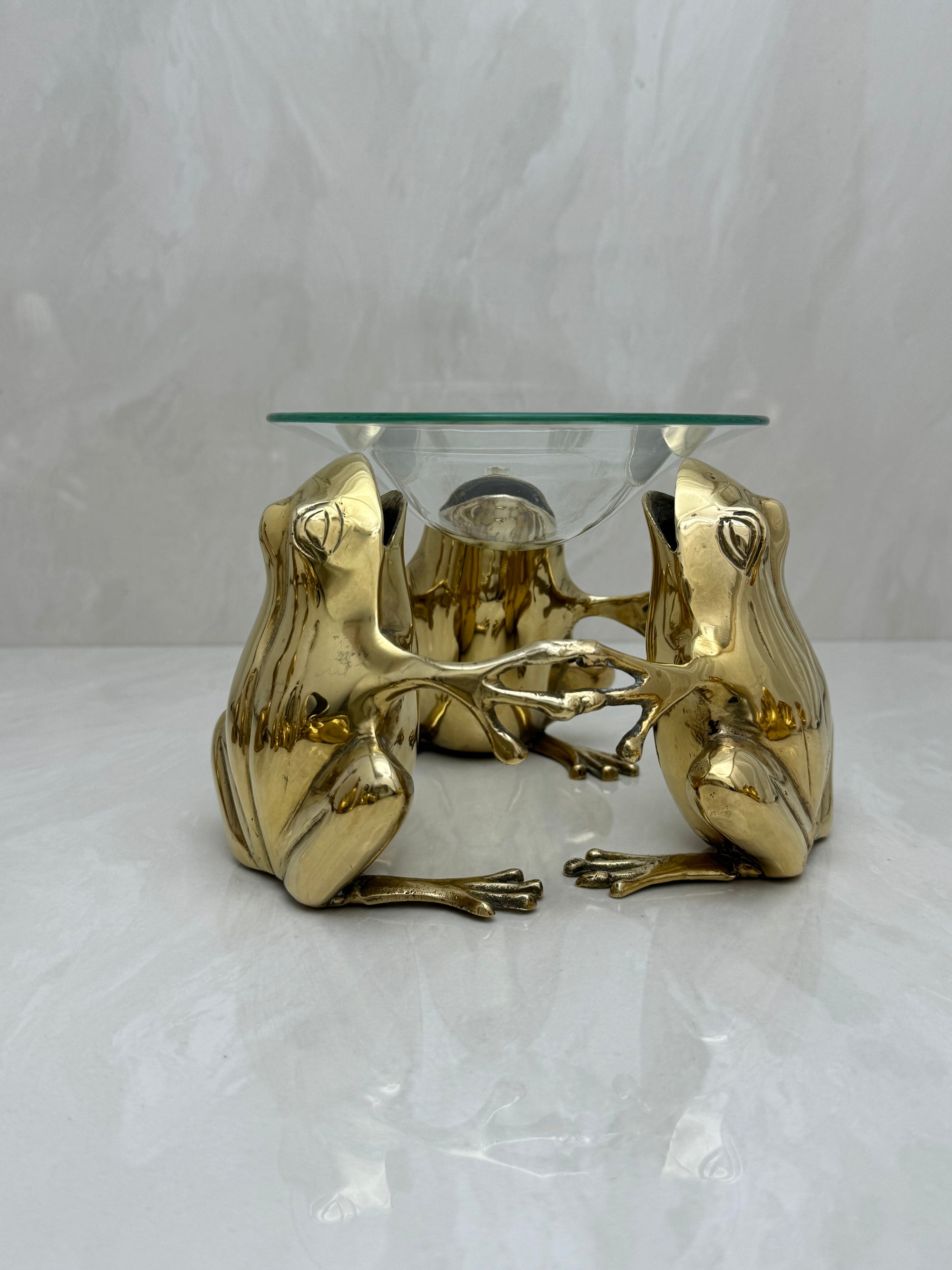 Vintage Brass Frog Oil Warmer