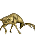 Vintage Brass Stag with Antlers – Hollywood Regency Mid-Century Style