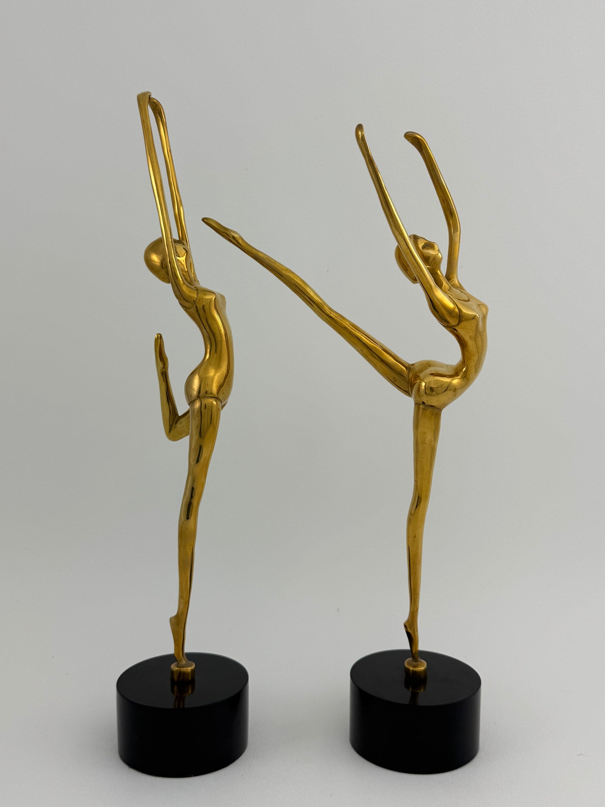 Tall Vintage Brass Ballerina Figurines – Set of Two