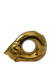 Rare Vintage Brass Ikebana Vase – Sleeping Cat Form | Mid-Century Modern Sculptural Art Vessel