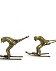 Vintage Bronze Skiing Frog Brothers