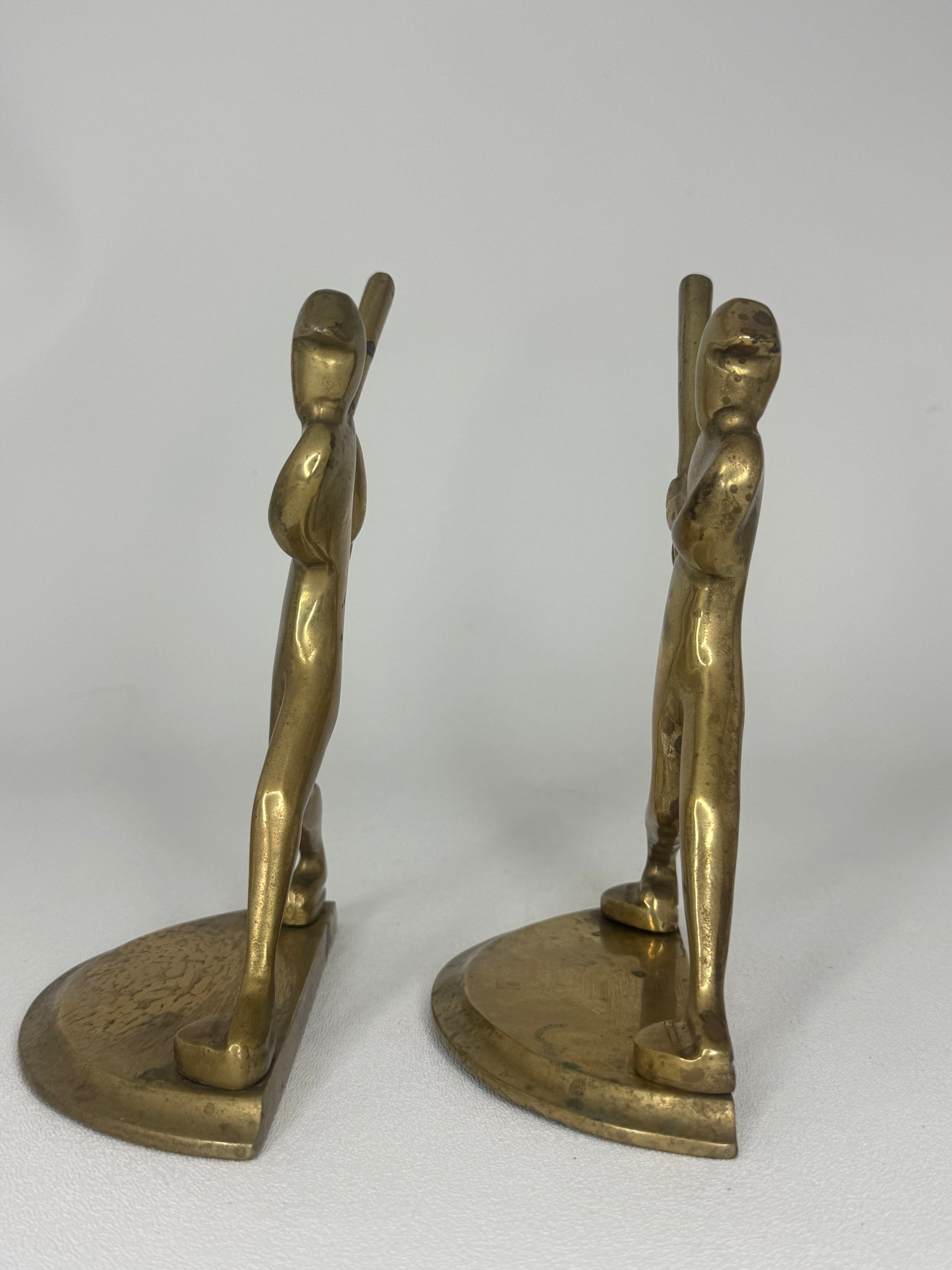 Vintage Brass Baseball Bookends-A Pair by Enesco