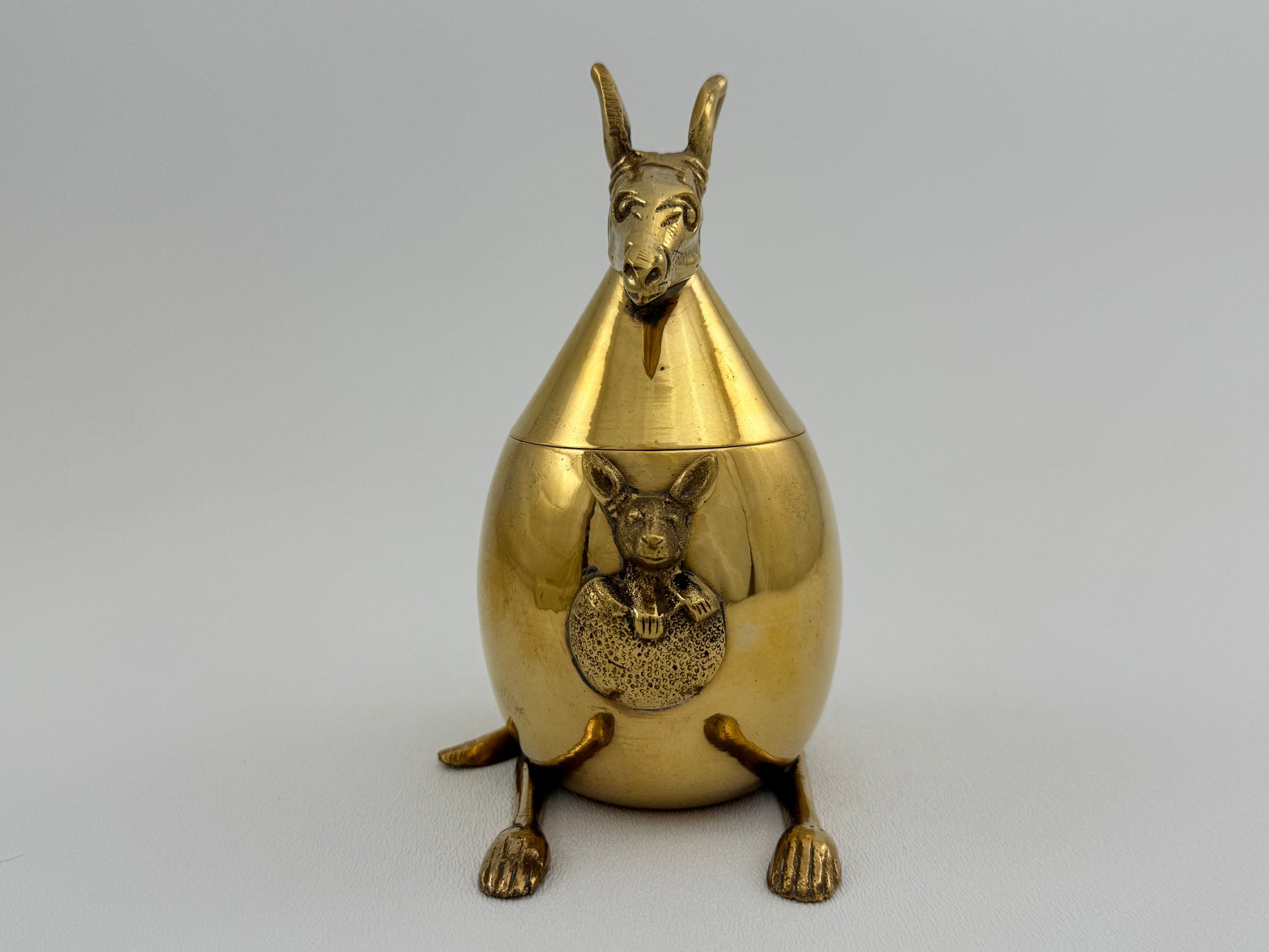 Vintage Brass Kangaroo Trinket Box