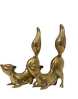 Vintage Brass Squirrel Figurines – Playful Mid-Century Pair with High Curved Tails