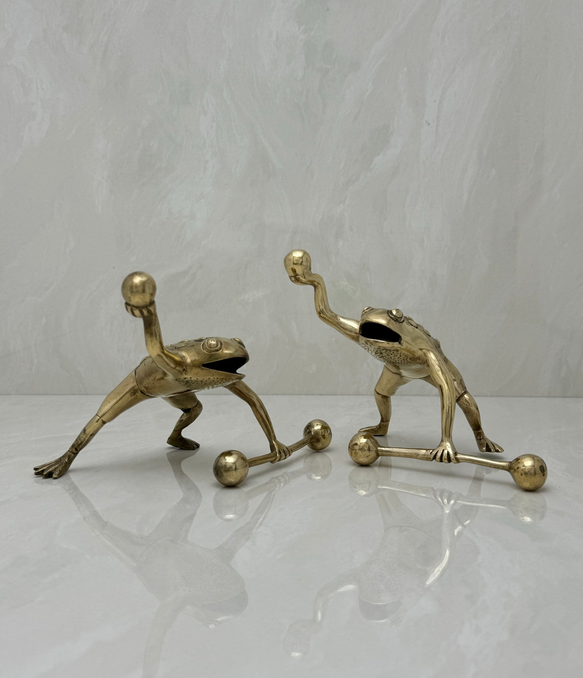 Vintage Brass Workout Frogs-A Pair