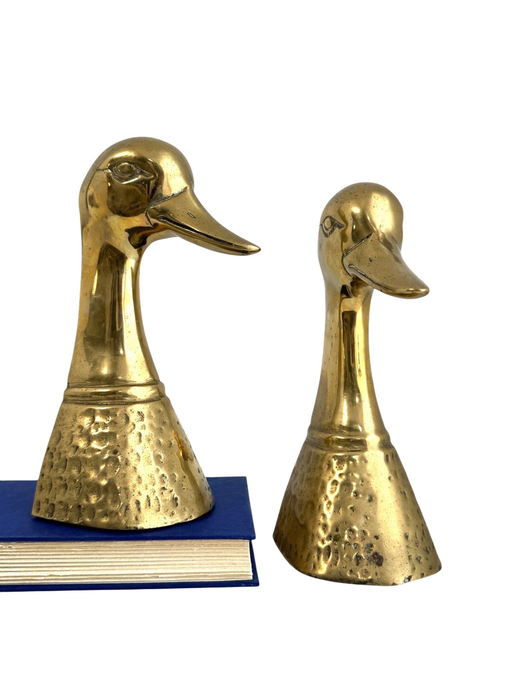 Vintage Brass Duck Head Bookends – Pair