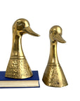 Vintage Brass Duck Head Bookends – Pair