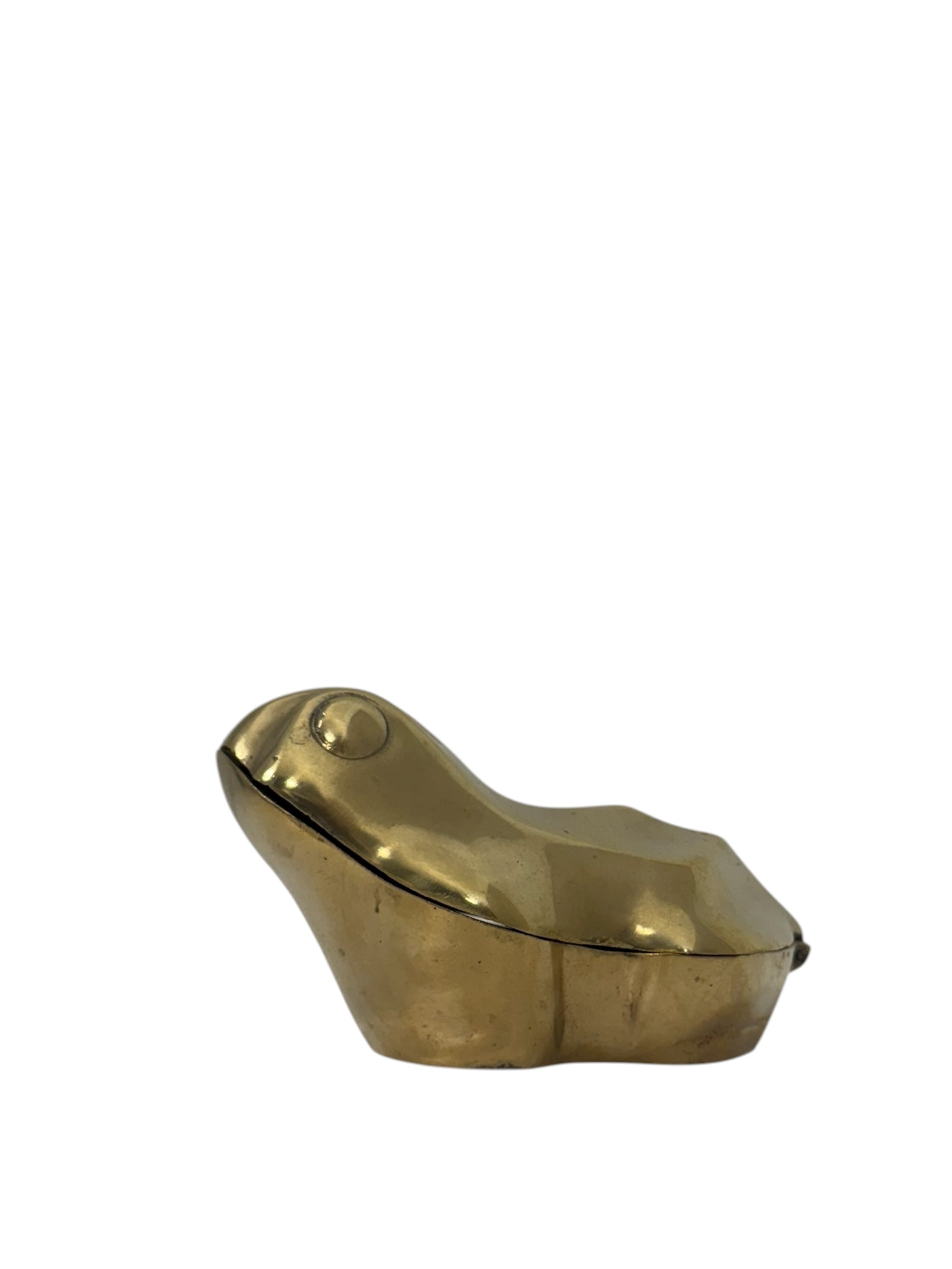 Vintage Brass Frog Trinket Box