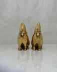 Vintage Brass Moon Gazing Rabbits-A Pair