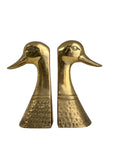 Vintage Brass Duck Head Bookends – Pair