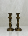 Vintage Brass Winged Sphinx Candleholders-A Pair