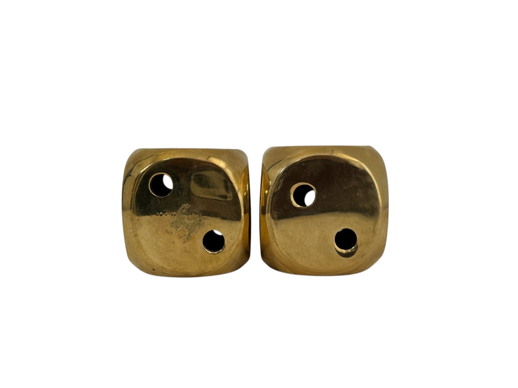 Vintage Brass Dice-A Pair
