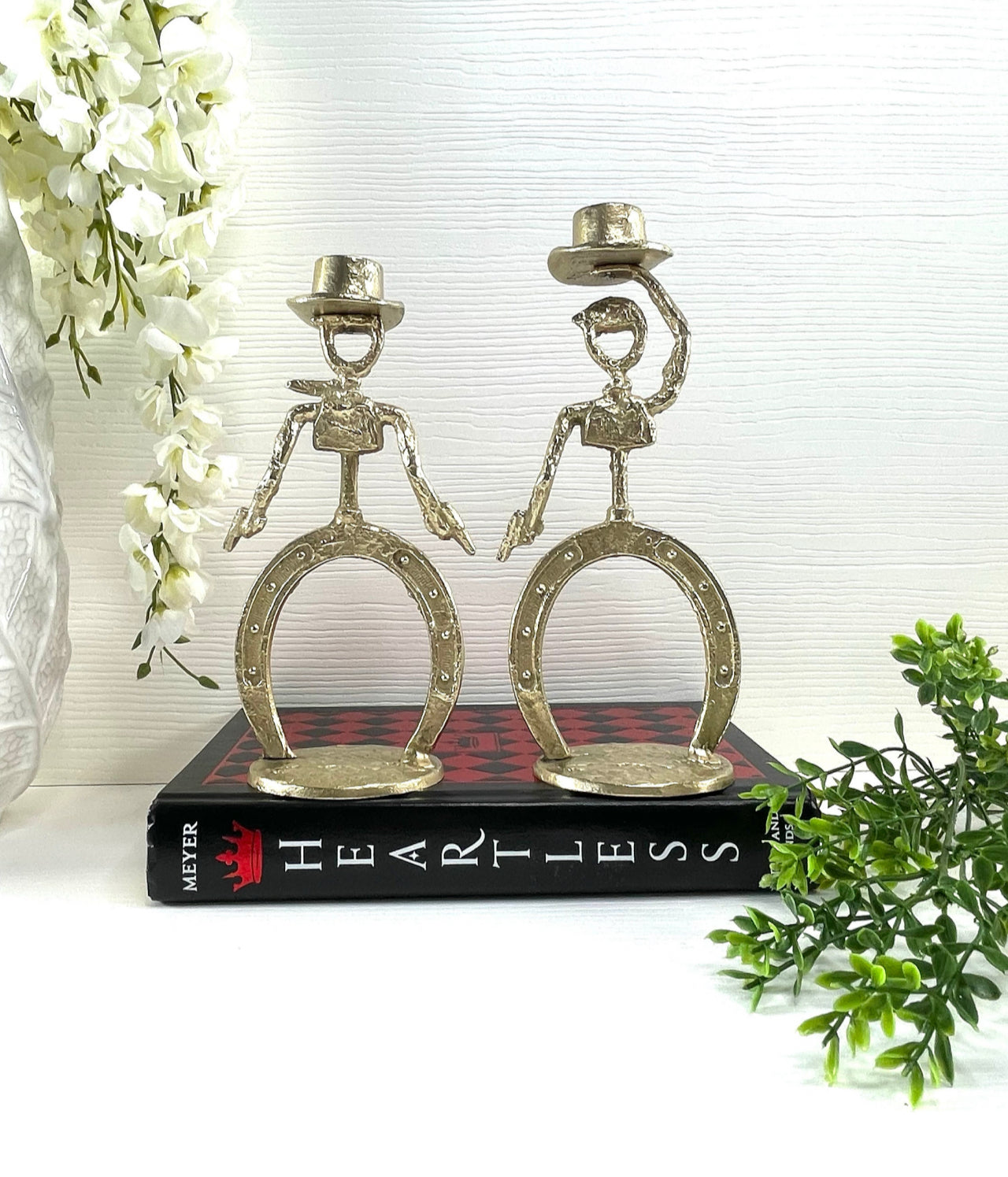 Gunslinger Brothers&#39; Brass Candlestick Holders- A Pair