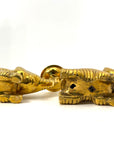 Vintage Brass Elephant Candle Holders | Lucky Trunk Pair