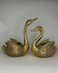 Vintage Brass Swan Planters-Pair