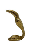 Vintage Modernist Brass Toucan Sculpture – Mid-Century Art Deco Style| 1 Foot Tall