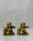 Vintage Brass Teddy Bear Candleholders-A Pair