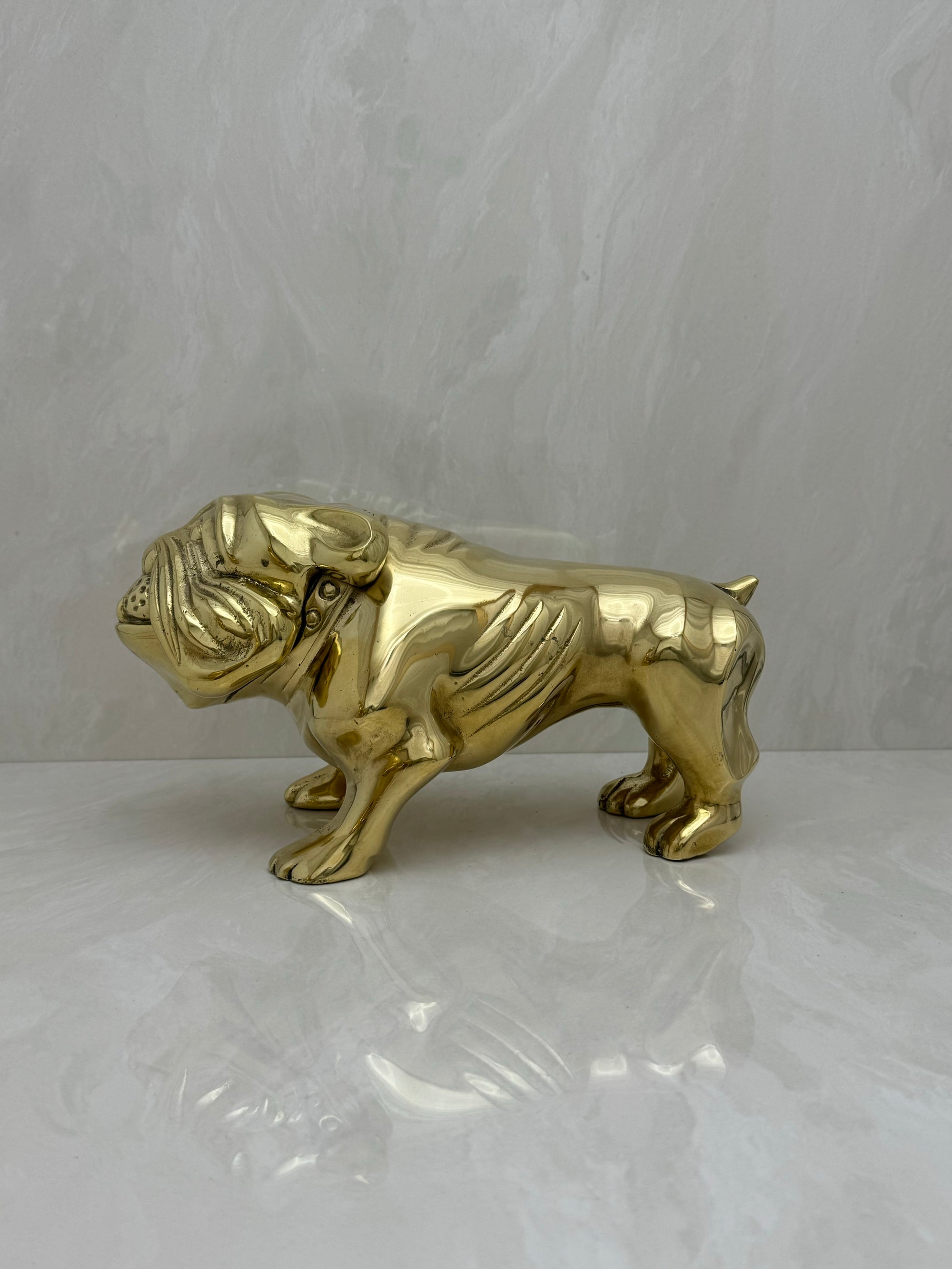 Large Vintage Brass Bulldog