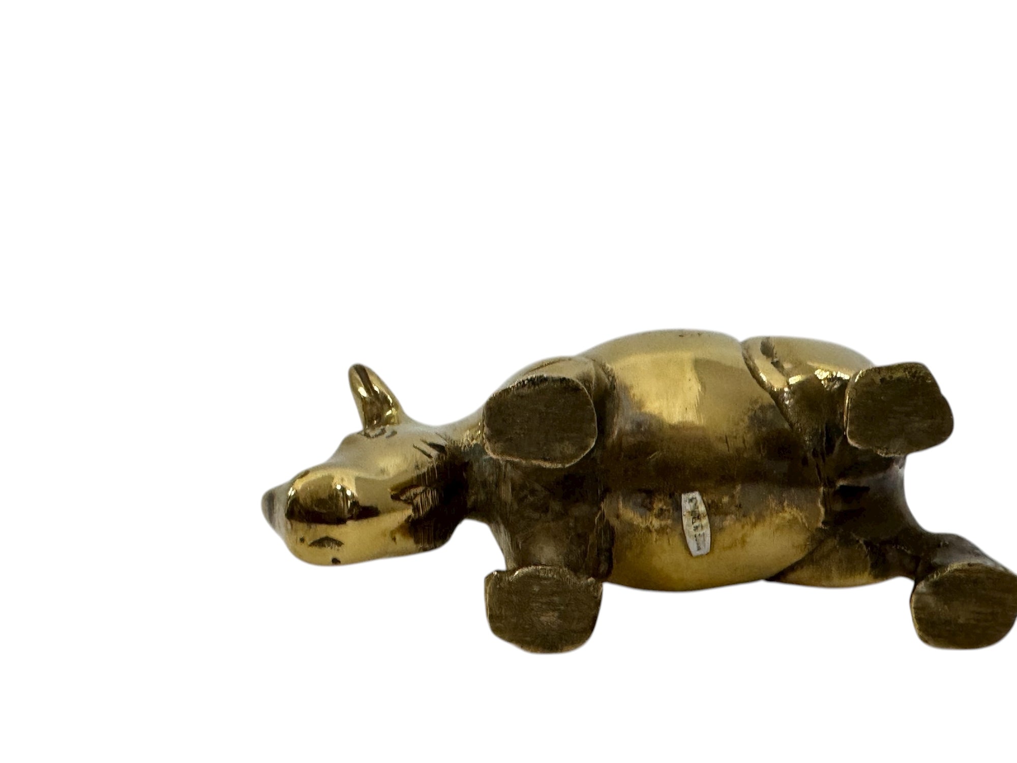 vintage brass rhinoceros