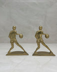 Vintage Brass Basketball Bookends Larry Bird-A Pair