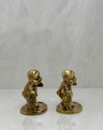 Vintage Brass Teddy Bear Candleholders-A Pair