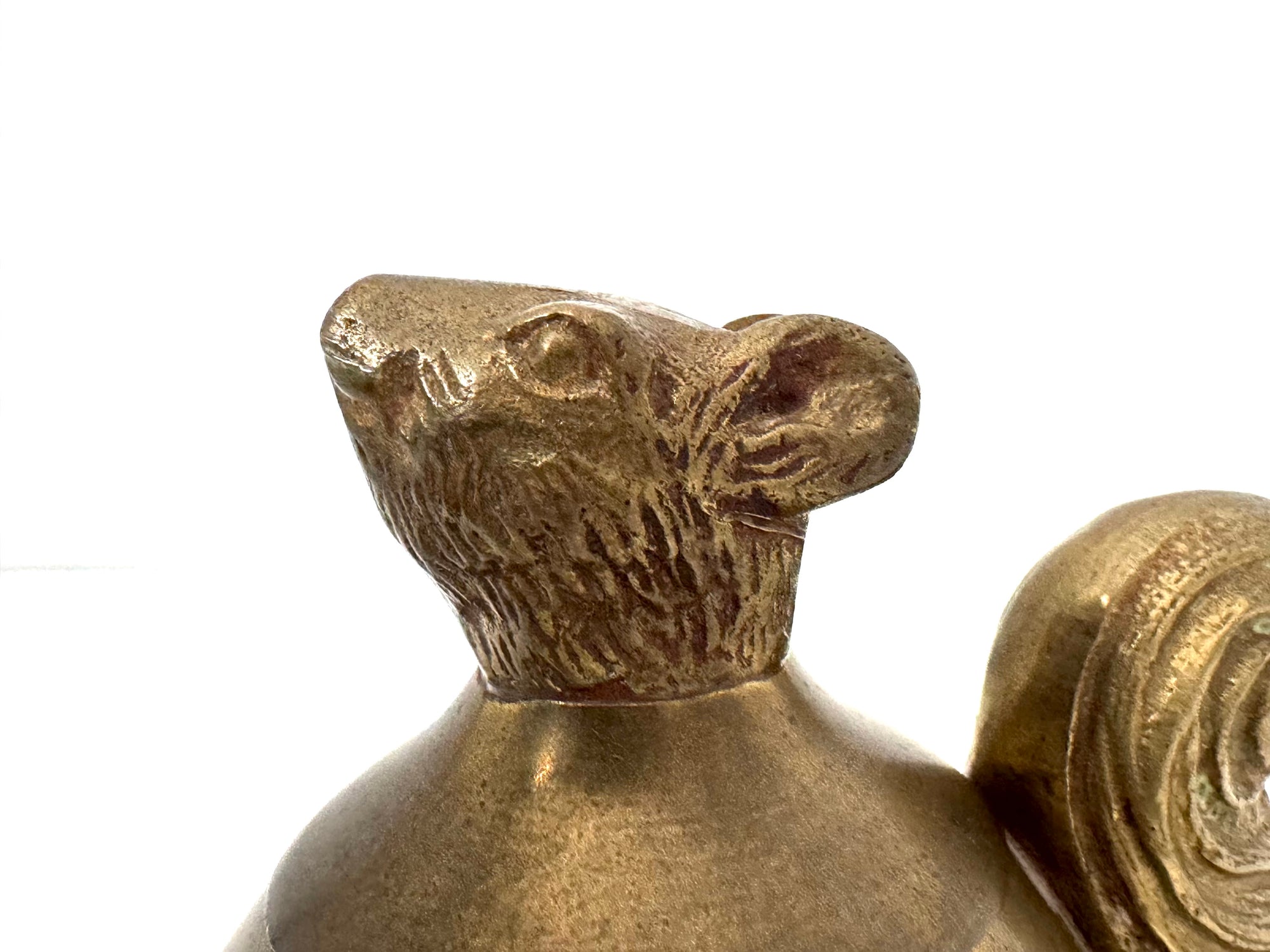 Vintage Brass Squirrel Trinket Container
