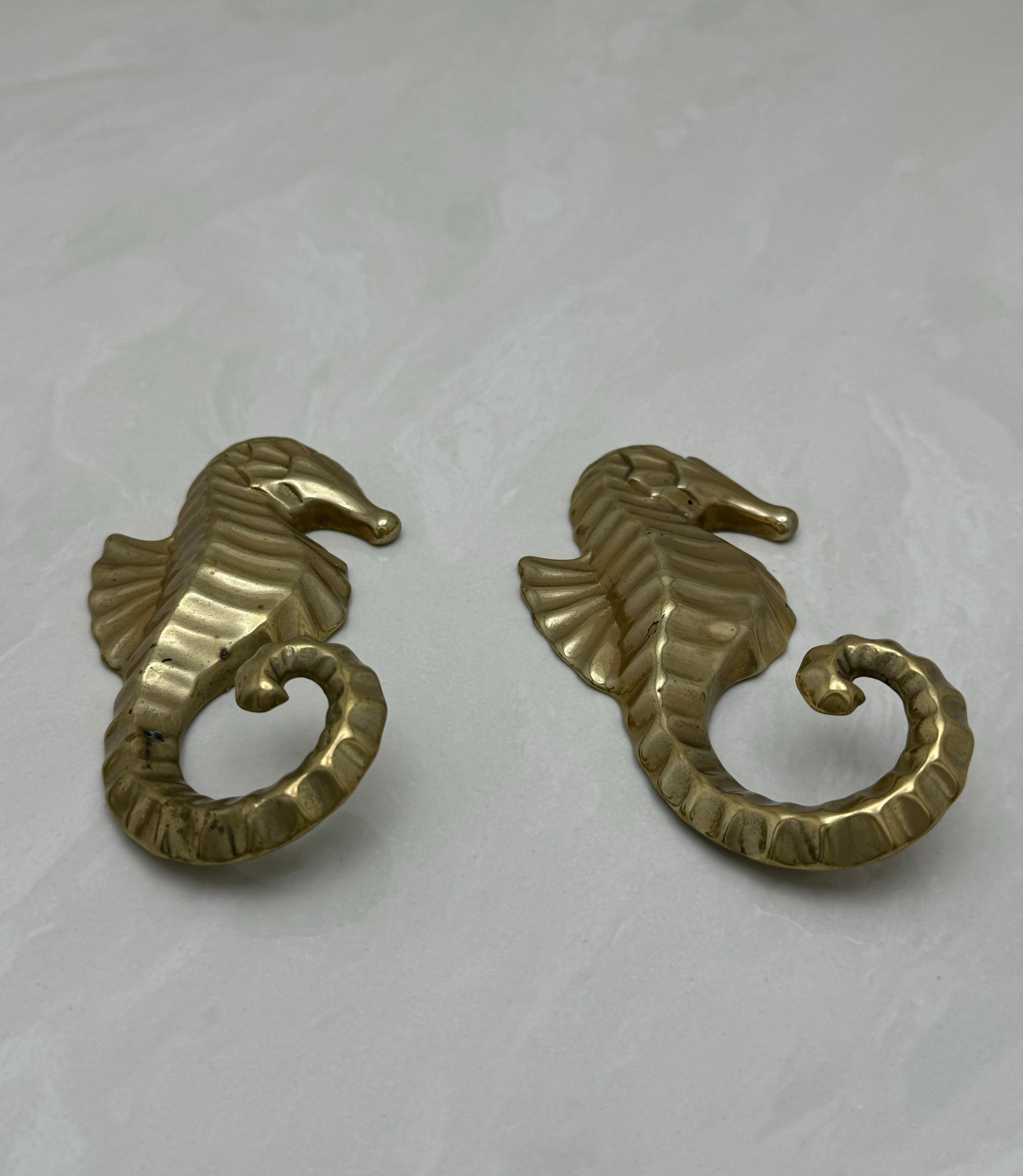 Vintage Brass Seahorse Hooks-A Pair by Hallmark