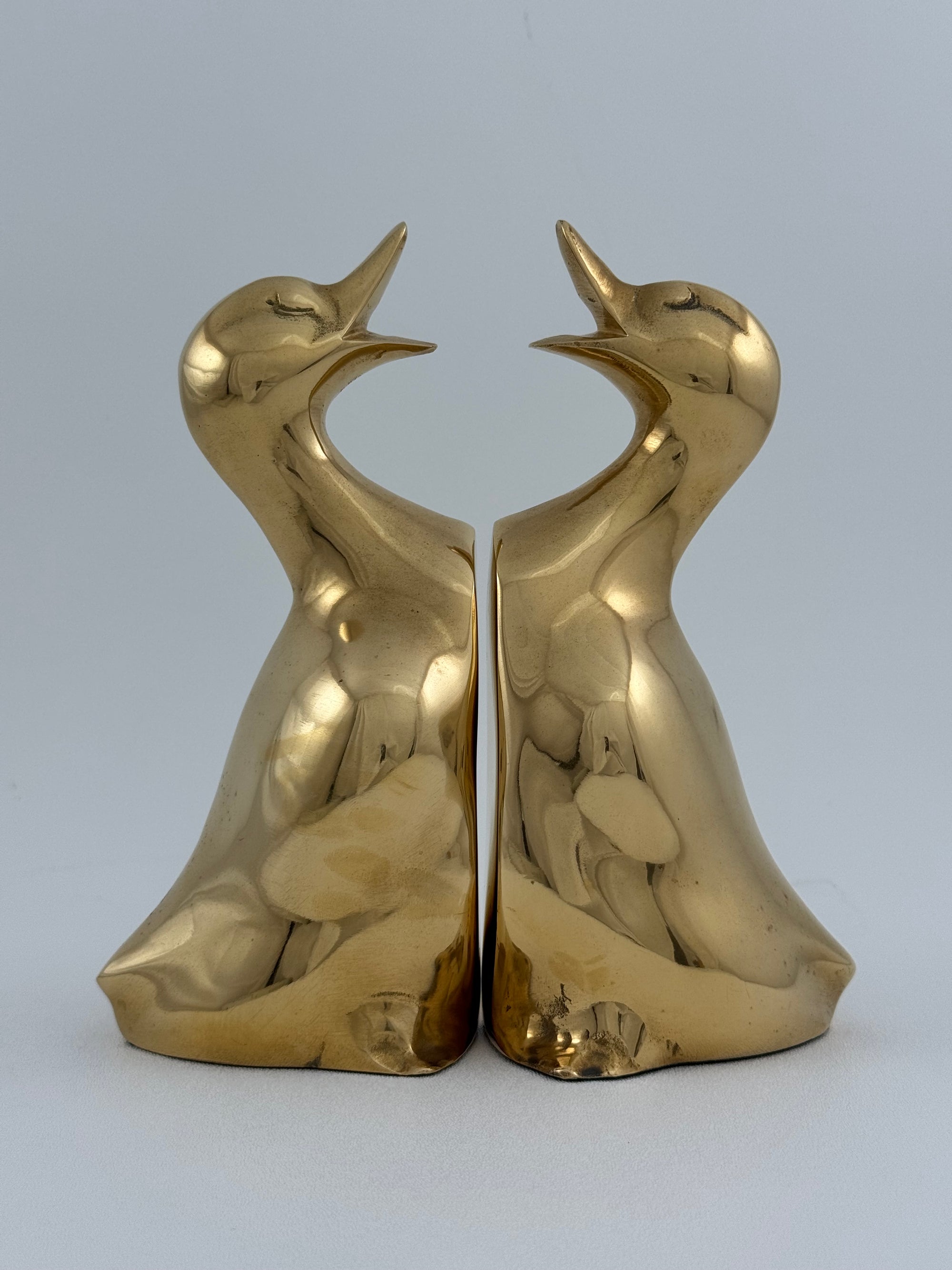 Vintage Brass Duck Bookends-A Pair