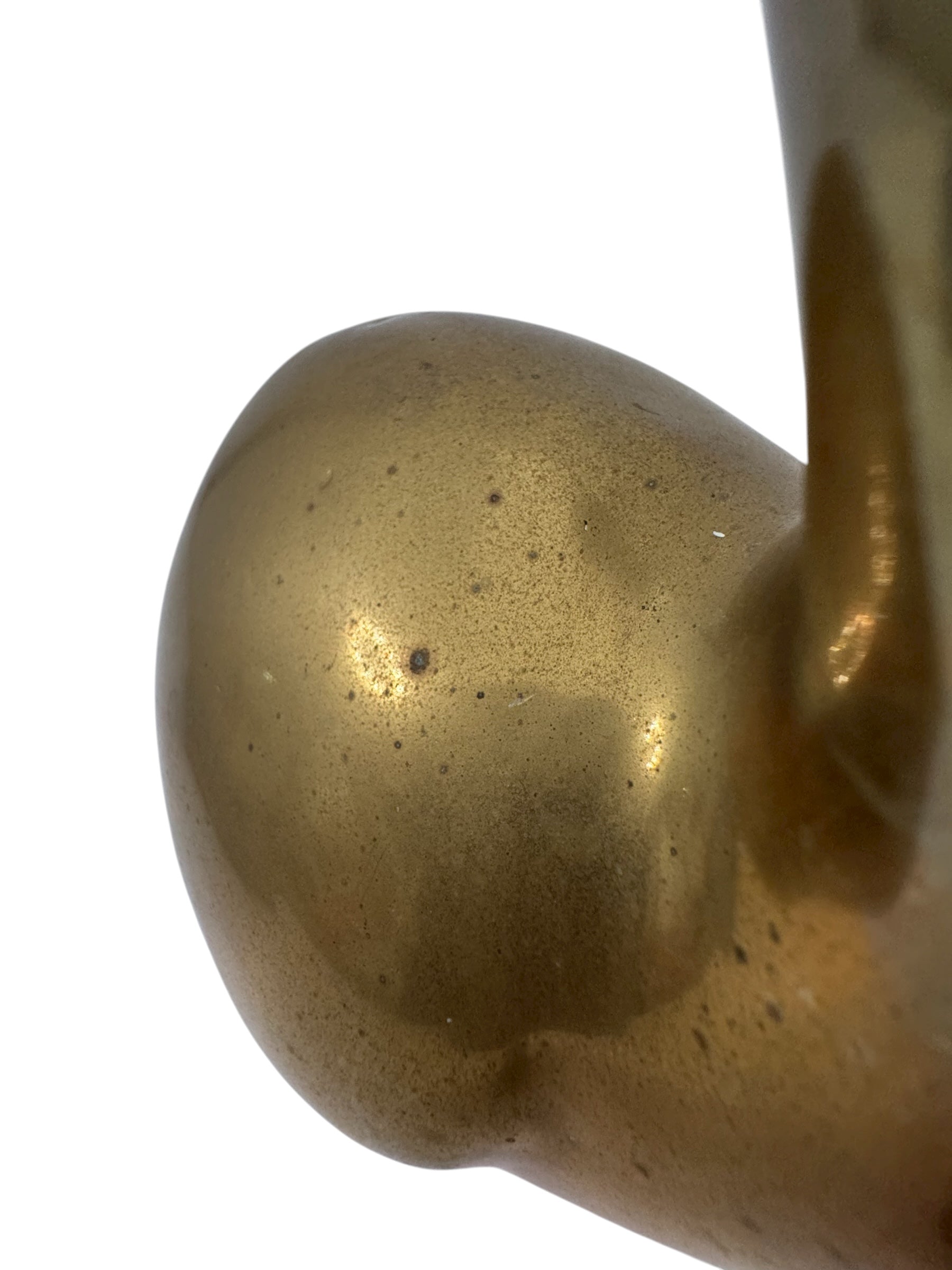 Vintage Mid-Century Modern Brass Fawn Sculpture – Graceful Grazing Deer | Hollywood Regency Animal Figurine |12.75 Inches tall