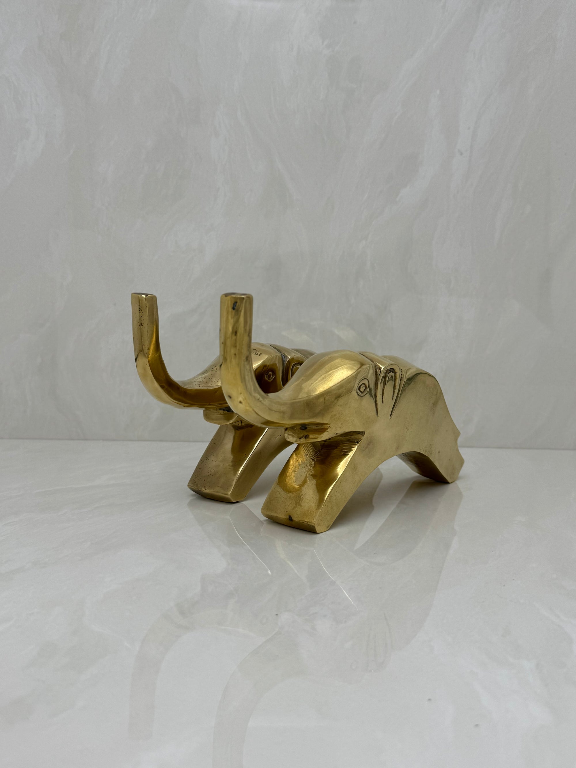 Vintage Brass Elephants- A Pair